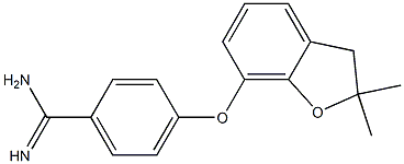 4-[(2,2-dimethyl-2,3-dihydro-1-benzofuran-7-yl)oxy]benzene-1-carboximidamide Struktur