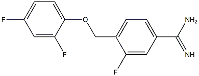 4-[(2,4-difluorophenoxy)methyl]-3-fluorobenzenecarboximidamide Struktur