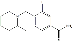 4-[(2,6-dimethylpiperidin-1-yl)methyl]-3-fluorobenzene-1-carbothioamide Struktur