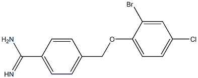 4-[(2-bromo-4-chlorophenoxy)methyl]benzenecarboximidamide Struktur