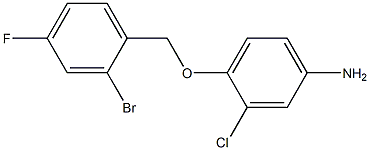 4-[(2-bromo-4-fluorobenzyl)oxy]-3-chloroaniline Struktur