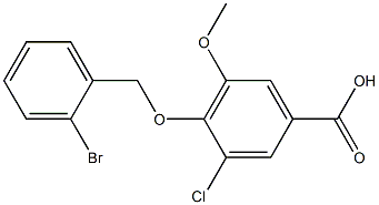 4-[(2-bromophenyl)methoxy]-3-chloro-5-methoxybenzoic acid Struktur