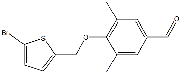 4-[(5-bromothiophen-2-yl)methoxy]-3,5-dimethylbenzaldehyde Struktur