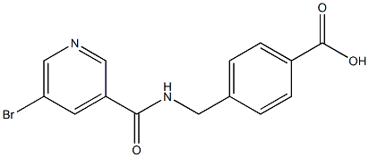 4-{[(5-bromopyridin-3-yl)formamido]methyl}benzoic acid Struktur