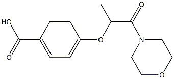 4-{[1-(morpholin-4-yl)-1-oxopropan-2-yl]oxy}benzoic acid Struktur