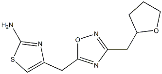 4-{[3-(oxolan-2-ylmethyl)-1,2,4-oxadiazol-5-yl]methyl}-1,3-thiazol-2-amine Struktur