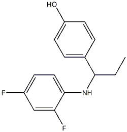 4-{1-[(2,4-difluorophenyl)amino]propyl}phenol Struktur