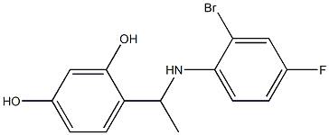 4-{1-[(2-bromo-4-fluorophenyl)amino]ethyl}benzene-1,3-diol Struktur