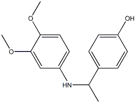 4-{1-[(3,4-dimethoxyphenyl)amino]ethyl}phenol Struktur