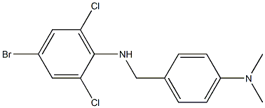 4-bromo-2,6-dichloro-N-{[4-(dimethylamino)phenyl]methyl}aniline Struktur