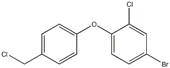 4-bromo-2-chloro-1-[4-(chloromethyl)phenoxy]benzene Struktur