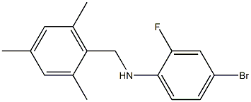 4-bromo-2-fluoro-N-[(2,4,6-trimethylphenyl)methyl]aniline Struktur