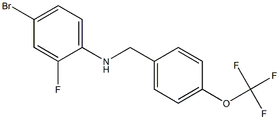 4-bromo-2-fluoro-N-{[4-(trifluoromethoxy)phenyl]methyl}aniline Struktur