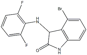 4-bromo-3-[(2,6-difluorophenyl)amino]-2,3-dihydro-1H-indol-2-one Struktur