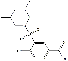 4-bromo-3-[(3,5-dimethylpiperidine-1-)sulfonyl]benzoic acid Struktur