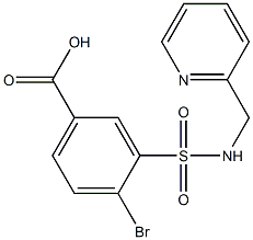 4-bromo-3-[(pyridin-2-ylmethyl)sulfamoyl]benzoic acid Struktur