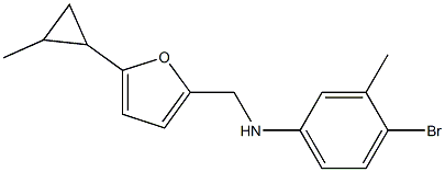 4-bromo-3-methyl-N-{[5-(2-methylcyclopropyl)furan-2-yl]methyl}aniline Struktur