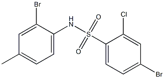 4-bromo-N-(2-bromo-4-methylphenyl)-2-chlorobenzene-1-sulfonamide Struktur