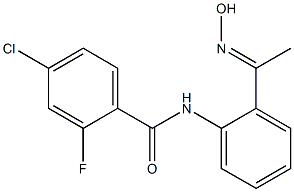 4-chloro-2-fluoro-N-{2-[1-(hydroxyimino)ethyl]phenyl}benzamide Struktur