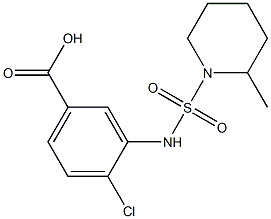 4-chloro-3-{[(2-methylpiperidine-1-)sulfonyl]amino}benzoic acid Struktur