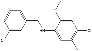 4-chloro-N-[(3-chlorophenyl)methyl]-2-methoxy-5-methylaniline Struktur