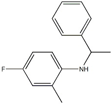 4-fluoro-2-methyl-N-(1-phenylethyl)aniline Struktur