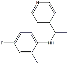 4-fluoro-2-methyl-N-[1-(pyridin-4-yl)ethyl]aniline Struktur