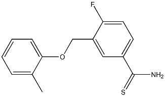 4-fluoro-3-(2-methylphenoxymethyl)benzene-1-carbothioamide Struktur