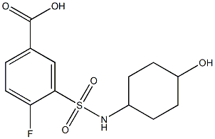 4-fluoro-3-[(4-hydroxycyclohexyl)sulfamoyl]benzoic acid Struktur