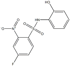 4-fluoro-N-(2-hydroxyphenyl)-2-nitrobenzene-1-sulfonamide Struktur