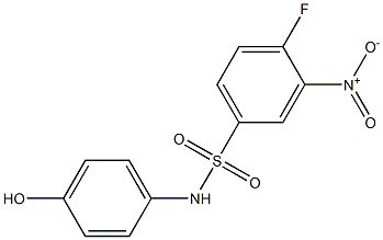 4-fluoro-N-(4-hydroxyphenyl)-3-nitrobenzene-1-sulfonamide Struktur