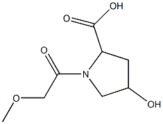 4-hydroxy-1-(methoxyacetyl)pyrrolidine-2-carboxylic acid Struktur