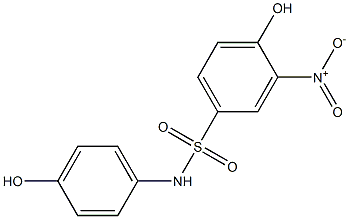 4-hydroxy-N-(4-hydroxyphenyl)-3-nitrobenzene-1-sulfonamide Struktur