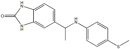 5-(1-{[4-(methylsulfanyl)phenyl]amino}ethyl)-2,3-dihydro-1H-1,3-benzodiazol-2-one Struktur