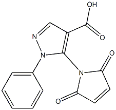 5-(2,5-dioxo-2,5-dihydro-1H-pyrrol-1-yl)-1-phenyl-1H-pyrazole-4-carboxylic acid Struktur