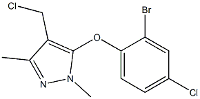 5-(2-bromo-4-chlorophenoxy)-4-(chloromethyl)-1,3-dimethyl-1H-pyrazole Struktur