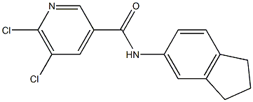 5,6-dichloro-N-(2,3-dihydro-1H-inden-5-yl)pyridine-3-carboxamide Struktur