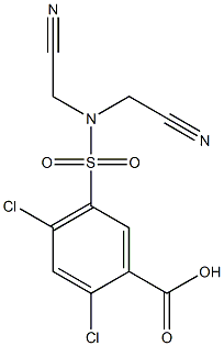 5-[bis(cyanomethyl)sulfamoyl]-2,4-dichlorobenzoic acid Struktur