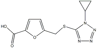 5-{[(1-cyclopropyl-1H-tetrazol-5-yl)thio]methyl}-2-furoic acid Struktur