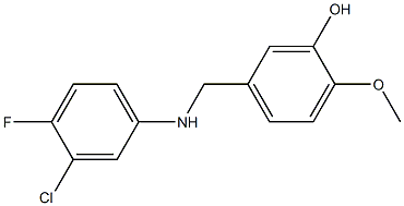 5-{[(3-chloro-4-fluorophenyl)amino]methyl}-2-methoxyphenol Struktur