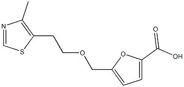 5-{[2-(4-methyl-1,3-thiazol-5-yl)ethoxy]methyl}-2-furoic acid Struktur