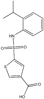 5-{[2-(propan-2-yl)phenyl]sulfamoyl}thiophene-3-carboxylic acid Struktur