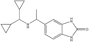 5-{1-[(dicyclopropylmethyl)amino]ethyl}-2,3-dihydro-1H-1,3-benzodiazol-2-one Struktur