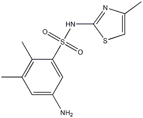 5-amino-2,3-dimethyl-N-(4-methyl-1,3-thiazol-2-yl)benzene-1-sulfonamide Struktur