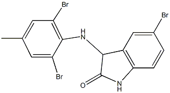 5-bromo-3-[(2,6-dibromo-4-methylphenyl)amino]-2,3-dihydro-1H-indol-2-one Struktur