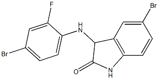 5-bromo-3-[(4-bromo-2-fluorophenyl)amino]-2,3-dihydro-1H-indol-2-one Struktur