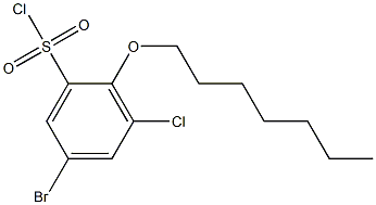 5-bromo-3-chloro-2-(heptyloxy)benzene-1-sulfonyl chloride Struktur