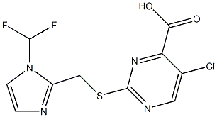 5-chloro-2-({[1-(difluoromethyl)-1H-imidazol-2-yl]methyl}thio)pyrimidine-4-carboxylic acid Struktur