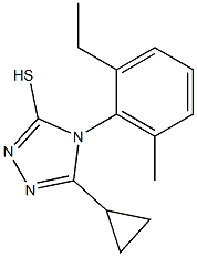 5-cyclopropyl-4-(2-ethyl-6-methylphenyl)-4H-1,2,4-triazole-3-thiol Struktur