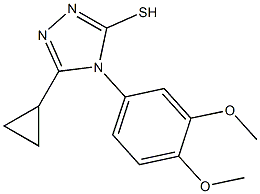 5-cyclopropyl-4-(3,4-dimethoxyphenyl)-4H-1,2,4-triazole-3-thiol Struktur